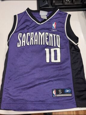 Reebok Kids Sacramento Purple & Black Basketball Jersey #10
